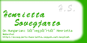 henrietta sovegjarto business card